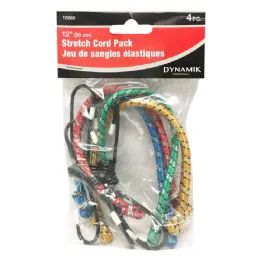 72 Pieces 4 Piece Stretch Cord Pack - Bungee Cords