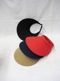 48 Wholesale Womens Summer Sun Visor In Assorted Solid Colors