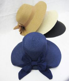 36 Wholesale Women Fashion Summer Hat With Bow