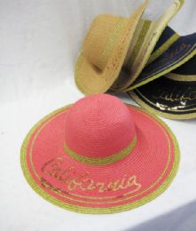 36 Pieces Women California Embroider Fashion Summer Hat - Sun Hats