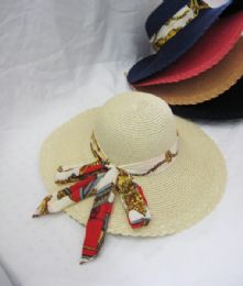36 Wholesale Women Fashion Summer Hat With Ribbon