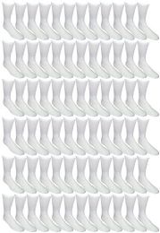 60 Wholesale Yacht & Smith King Size Men's Cotton Terry Cushion Crew Socks, Sock Size 13-16 White