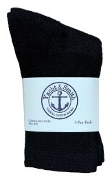 Yacht & Smith Kids Cotton Crew Socks Black Size 4-6