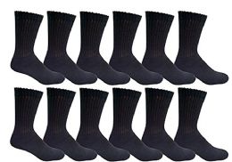 Yacht & Smith Women's Cotton Black Crew Socks