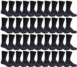 48 Wholesale Yacht & Smith Men's Cotton Terry Cushioned King Size Crew Socks