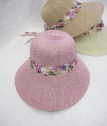 36 Pieces Womens Summer Sun Hat With Floral Ribbon - Sun Hats