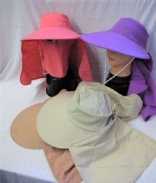 36 Wholesale Womens Summer Sun Visor In Assorted Colors With Extra Coverage