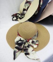 36 Wholesale Womens Summer Sun Hat With Floral Ribbon