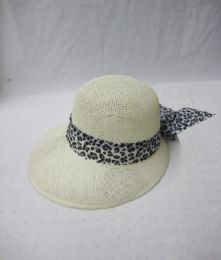 36 Pieces Womens Summer Hat With Leopard Ribbon - Sun Hats