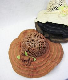 48 Wholesale Womens Fashion Summer Hat With Flower