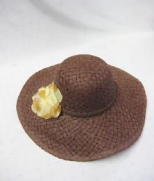 36 Pieces Womens Fashion Straw Summer Hat With Flowers - Sun Hats
