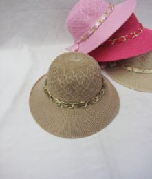 24 Pieces Girl's Sun Hat With Chain - Sun Hats