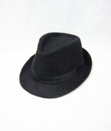 36 Wholesale Kid's Fedora Hat In Black