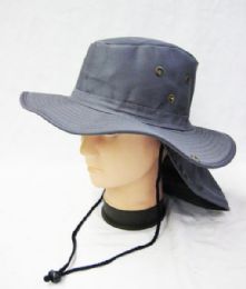 24 Pieces Men's Cowboy Fishing Safari Boonie Hat In Grey - Cowboy & Boonie Hat