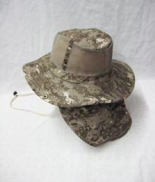 24 Pieces Men's Mesh Boonie / Hiking Hat In Digital Camo - Cowboy & Boonie Hat