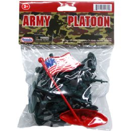 72 Wholesale 14pc 2" Army Figures In Pvc Bag W/ Header, 3 Assrt Clrs
