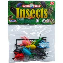144 of 10pc 2" Plastic Insects In Pvc Bag W/header