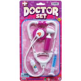 48 Wholesale 4pc Doctor Play Set On Blister Card, 2 Assrt Clrs