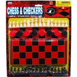 72 Pieces 48 Piece Chess And Checkers - Dominoes & Chess