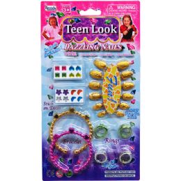 72 Pieces 34 Piece Toy Nails,bracelet,rings Play Set - Girls Toys