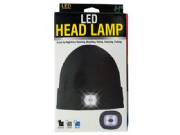 12 Pieces Unisex Led Head Lamp Beanie - Camping Gear