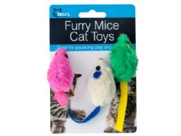 54 Wholesale Furry Mice Cat Toys Set