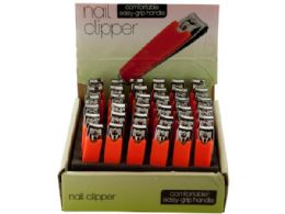 108 Wholesale Nail Clipper With Textured Handle Countertop Display