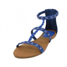 18 Wholesale Women's Braid Gladiator Sandals In Blue