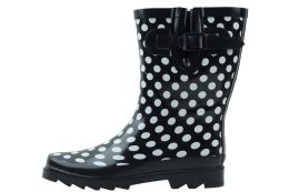 12 Bulk Ladies' Rubber Rain Boots (9 Inches Tall)