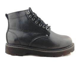 12 Units of Men's Genuine Leather Boots Black Sizes 6-15 Open Stock - Men's Work Boots