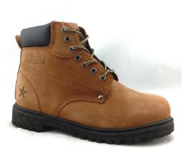 12 Wholesale Men's Genuine Leather Boots In Rust Size 6-13