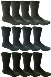 144 Pairs Yacht & Smith Men's Winter Thermal Crew Socks Size 10-13 - Mens Tube Sock