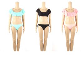 48 Pieces Womans Solid Color 2 Piece Bathing Suit - Womens Swimwear