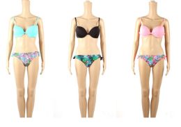 48 of Womans Assorted Printed With Bow 2 Piece Bathing Suit