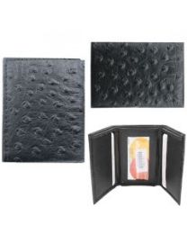 24 Pieces Men's Leather Wallet 3 X 4 Black Only Genuine Leather - Wallets & Handbags