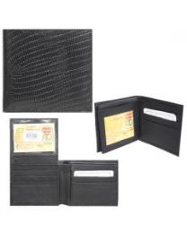 24 Pieces "lizard" Embossed Black Leather Wallet - Wallets & Handbags