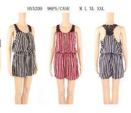 48 of Womens Fashion Striped Romper Assorted Size