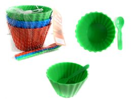 24 Wholesale 6 Pc Ice Cream Bowls With Spoons