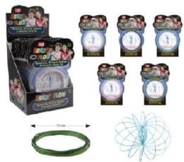 36 Wholesale Flow Rings Kinetic Spring Toy GlitteR--Display Box