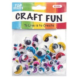 144 Pieces Wiggle Eyes With Eyelash - Craft Beads