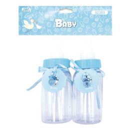 144 Pieces Two Count Bottle Baby Blue - Baby Shower