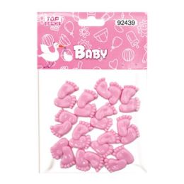 144 Units of Twelve Count Tiny Feet Baby Pink - Baby Shower