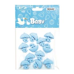 144 Pieces Mini Umbrella Baby Blue - Baby Shower