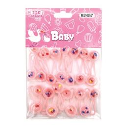 144 Pieces Twenty Four Count Rattle Baby Pink - Baby Shower