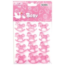 144 Pieces Mini Horse Baby Pink - Baby Shower