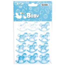 144 Pieces Twelve Count Mini Horse Baby Blue - Baby Shower