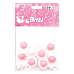 144 Pieces Eight Count Rattles Baby Pink - Baby Shower