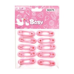 48 Wholesale Twenty Count Safety Pins Baby Pink