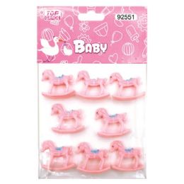 144 Pieces Eight Count Horse Baby Pink - Baby Shower