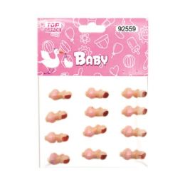 240 Wholesale Sleeping Baby Baby Pink 12ct/0.75"